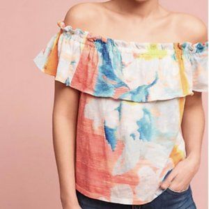 NWOT ~ Anthropologie Meadow Rue Tie Dye Off Shoulder Top ~ Effervescent ~ Medium